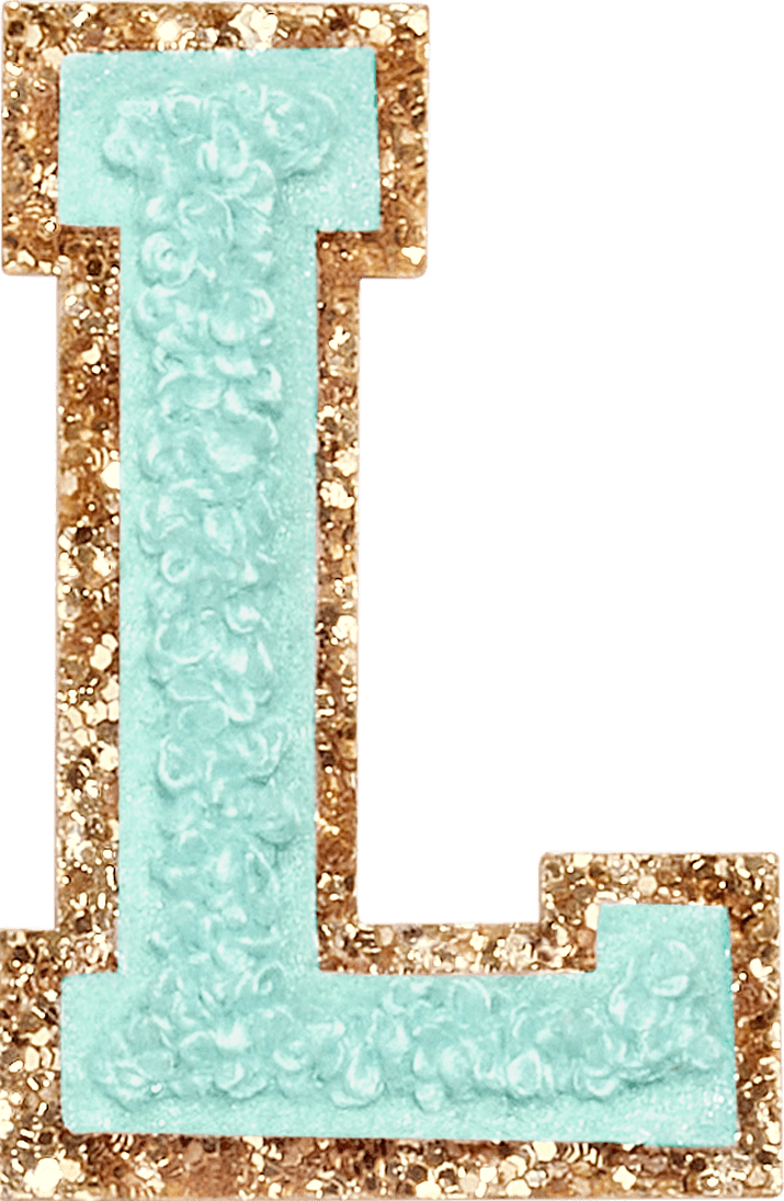Cotton Candy Glitter Varsity Letter Patch