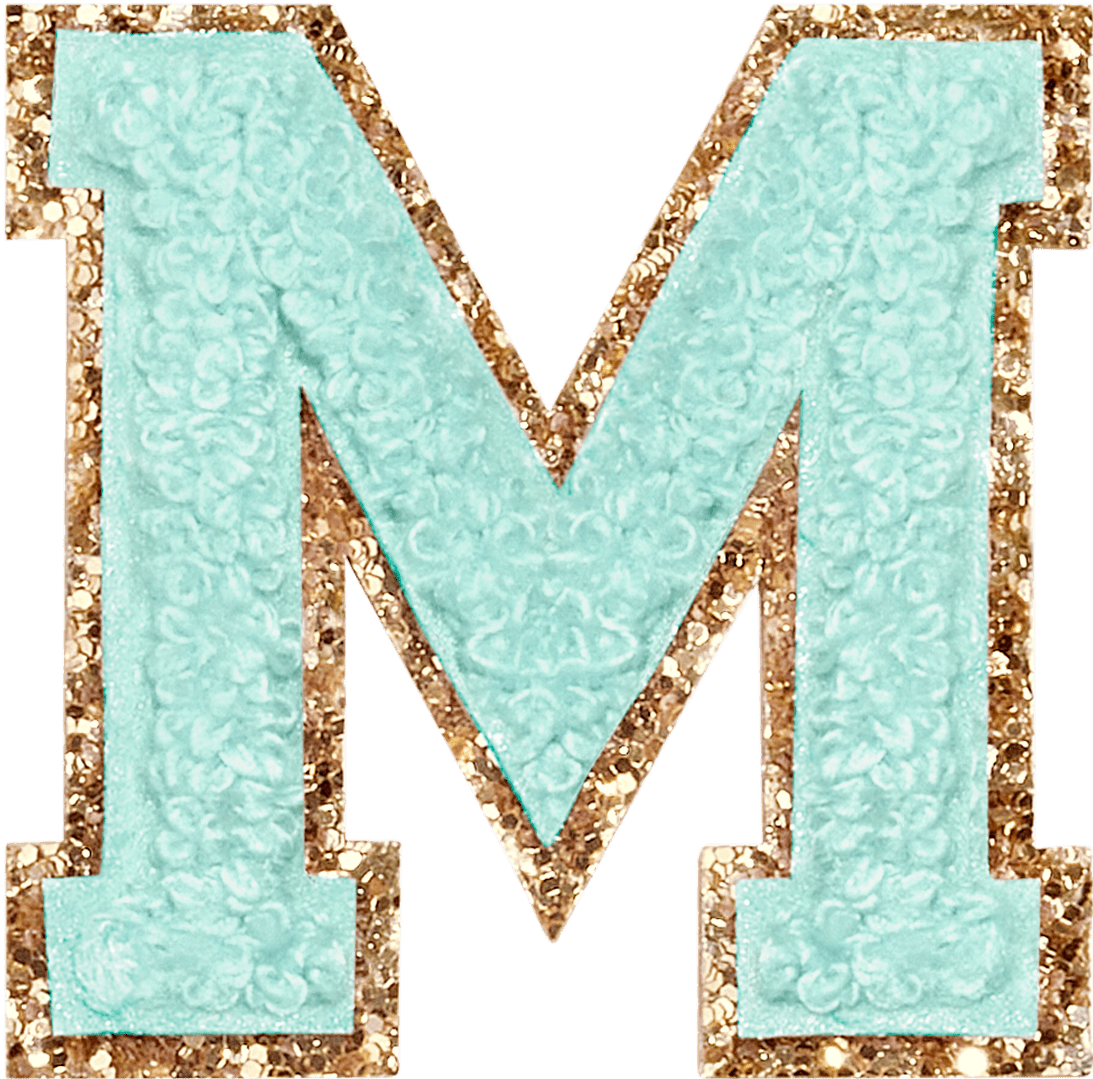 Cotton Candy Glitter Varsity Letter Patch