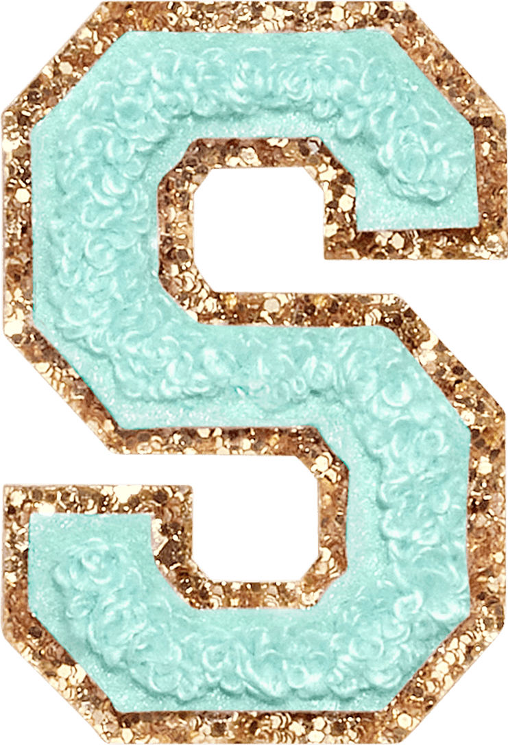 Cotton Candy Glitter Varsity Letter Patch