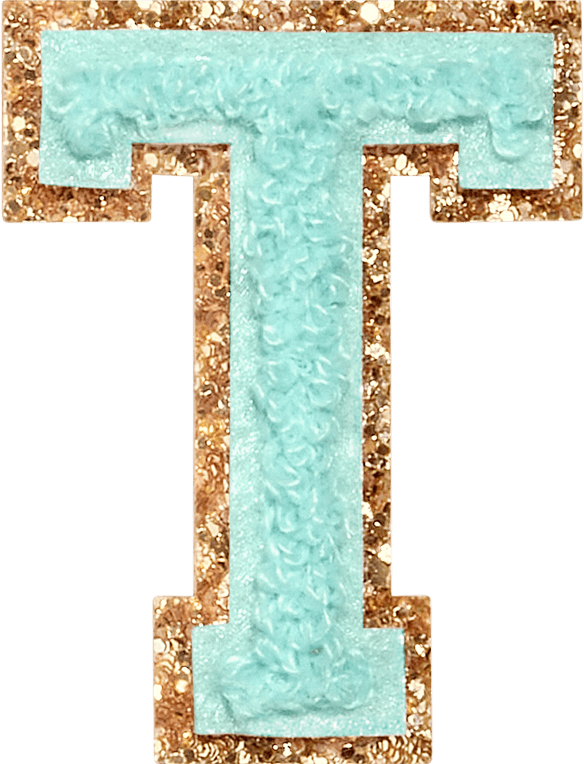 Cotton Candy Glitter Varsity Letter Patch
