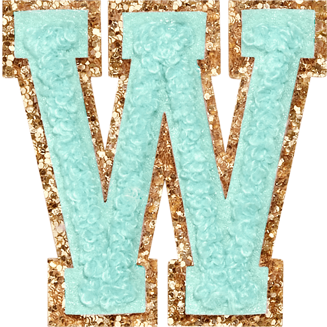 Cotton Candy Glitter Varsity Letter Patch
