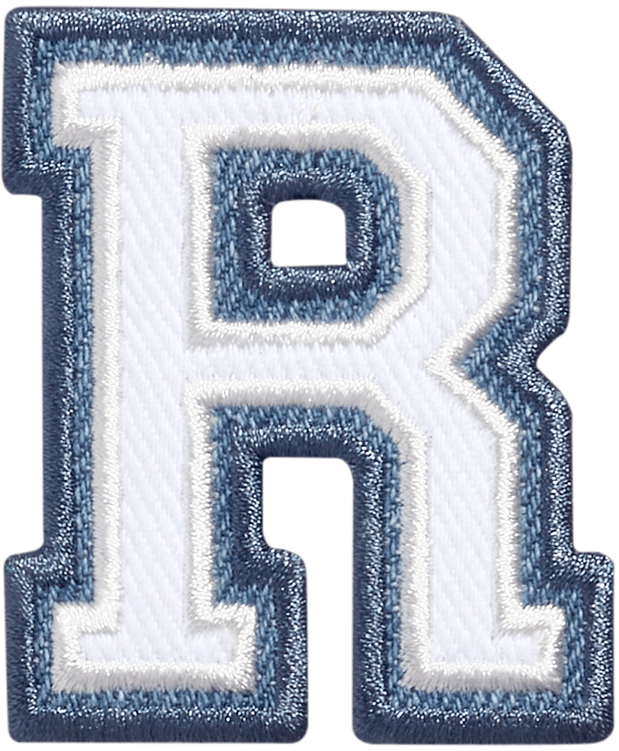Denim Varsity Letter Patch
