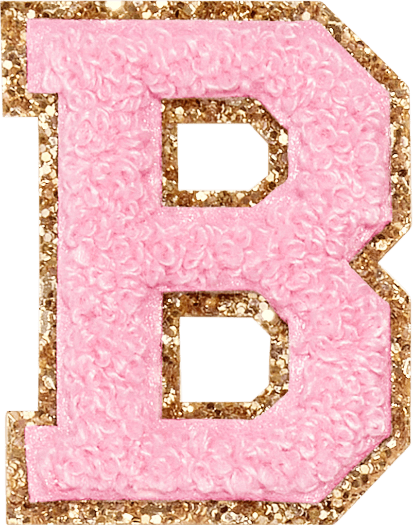 Flamingo Glitter Varsity Letter Patch