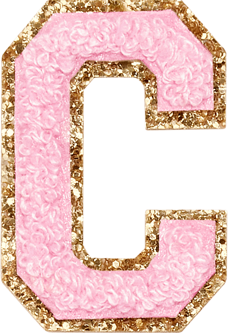 Flamingo Glitter Varsity Letter Patch