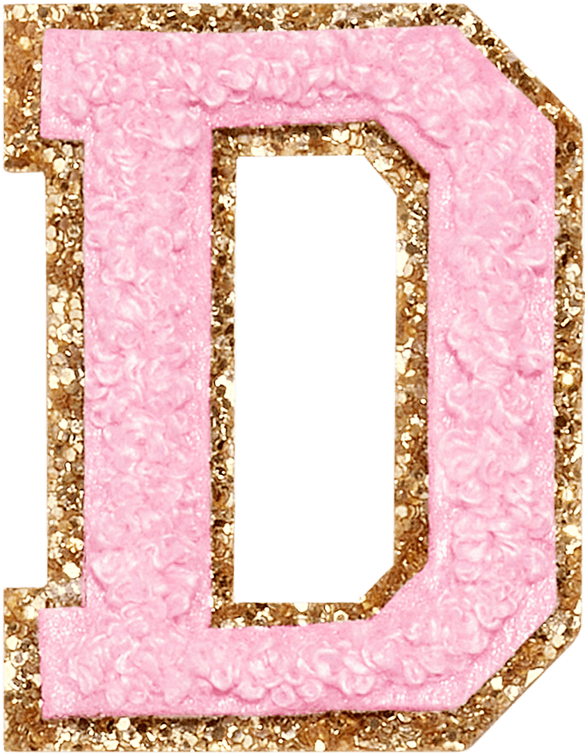 Flamingo Glitter Varsity Letter Patch