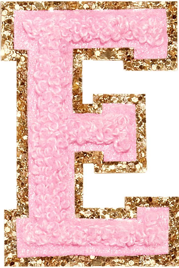 Flamingo Glitter Varsity Letter Patch