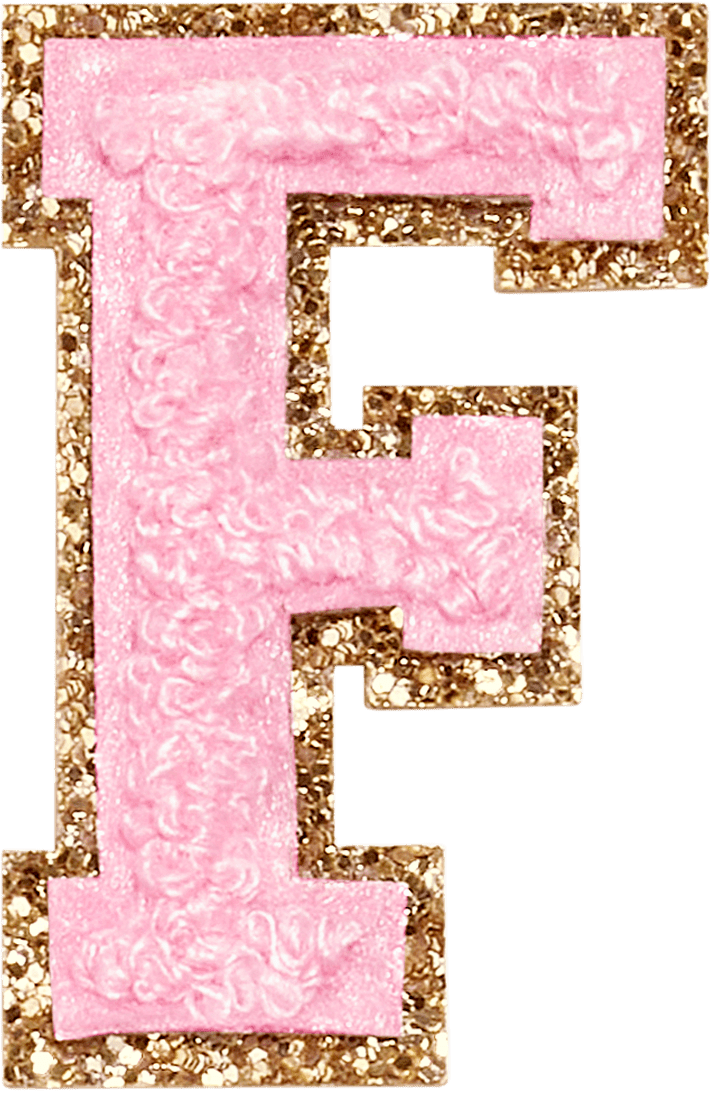 Flamingo Glitter Varsity Letter Patch