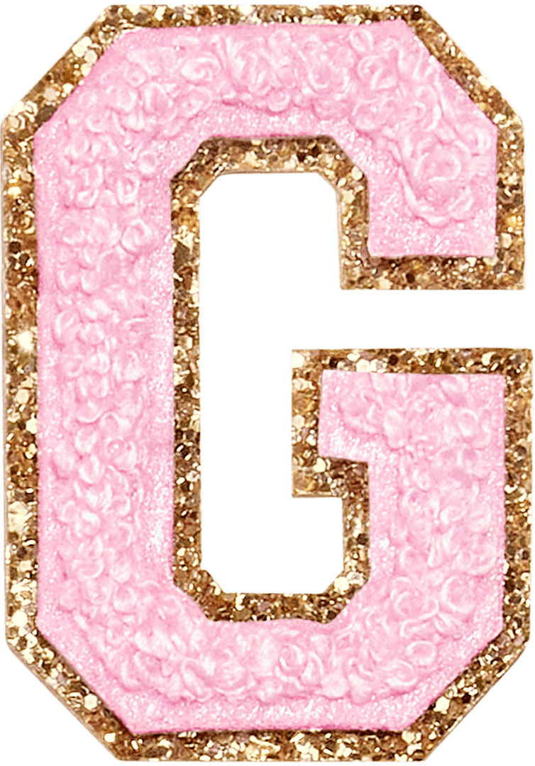 Flamingo Glitter Varsity Letter Patch