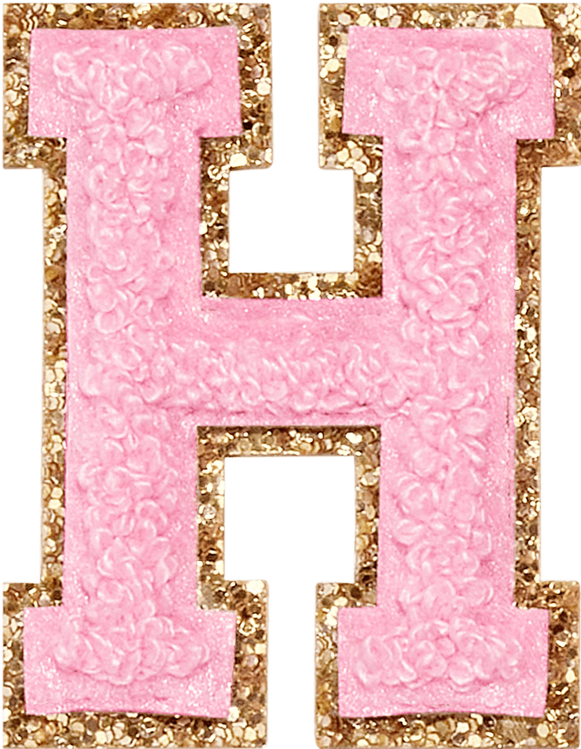 Flamingo Glitter Varsity Letter Patch