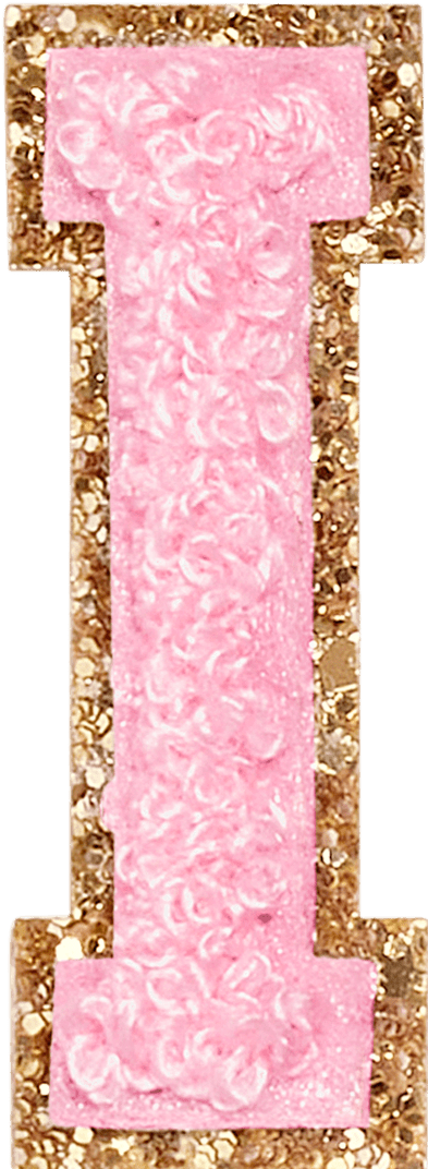 Flamingo Glitter Varsity Letter Patch