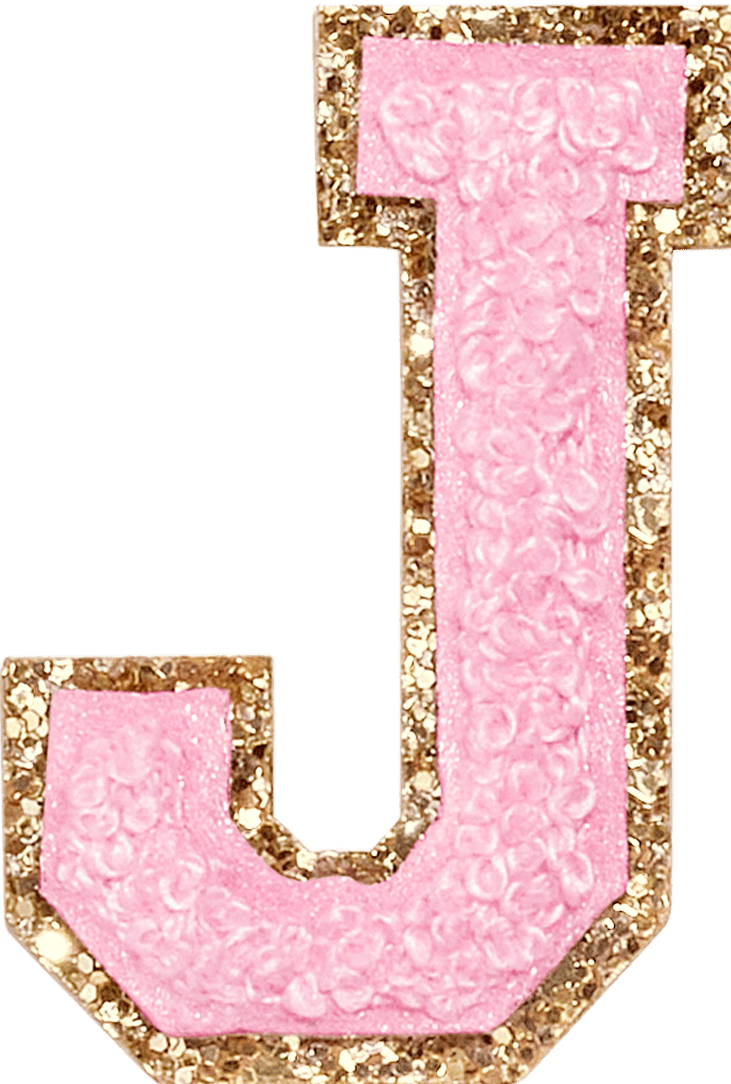 Flamingo Glitter Varsity Letter Patch