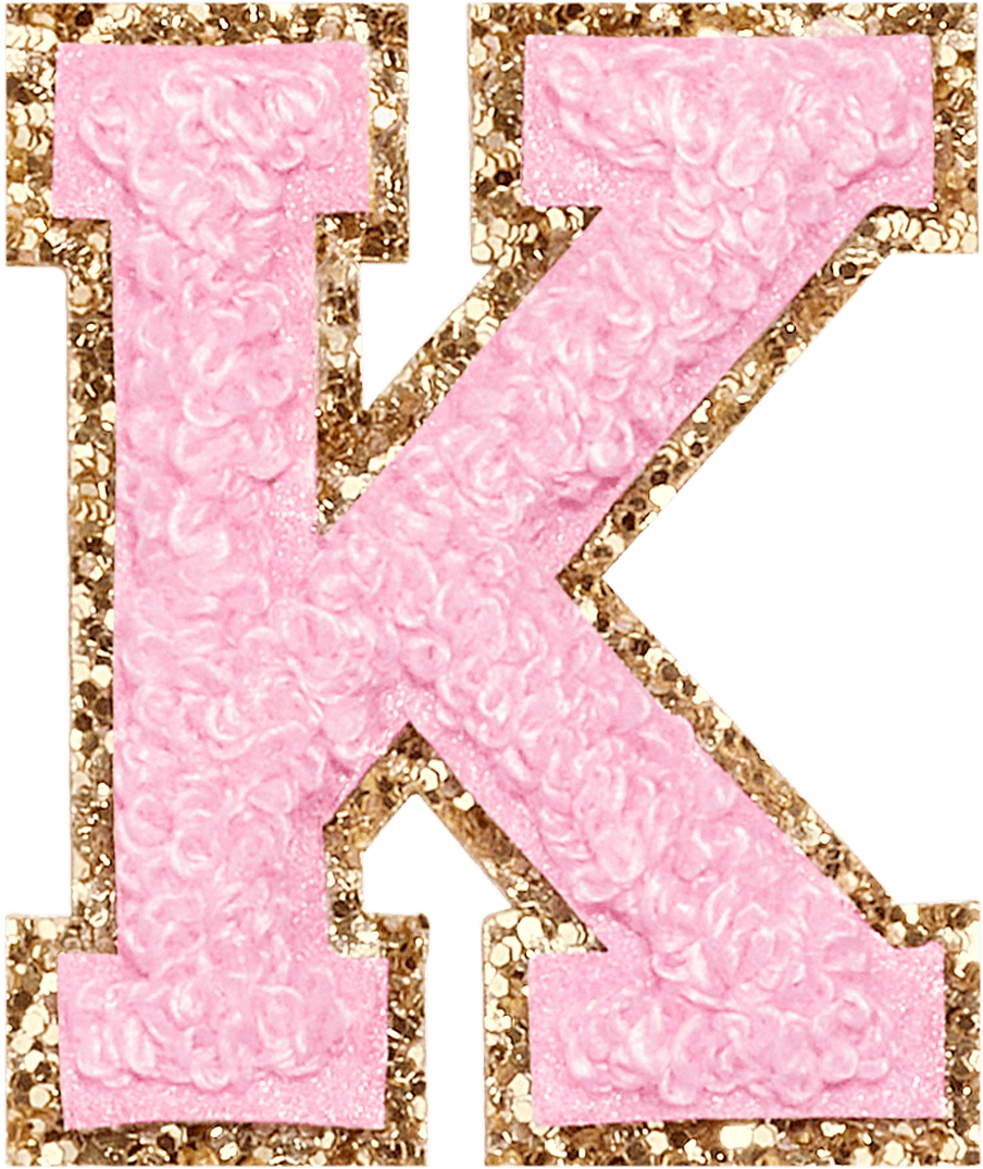 Flamingo Glitter Varsity Letter Patch