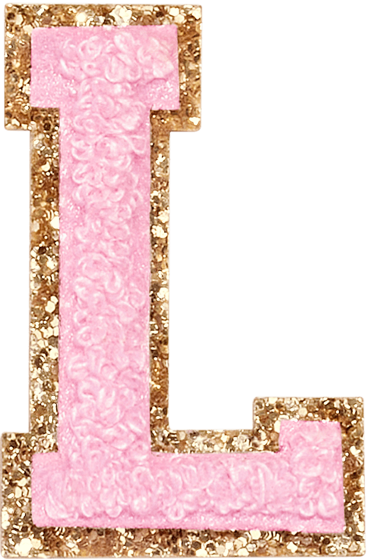 Flamingo Glitter Varsity Letter Patch