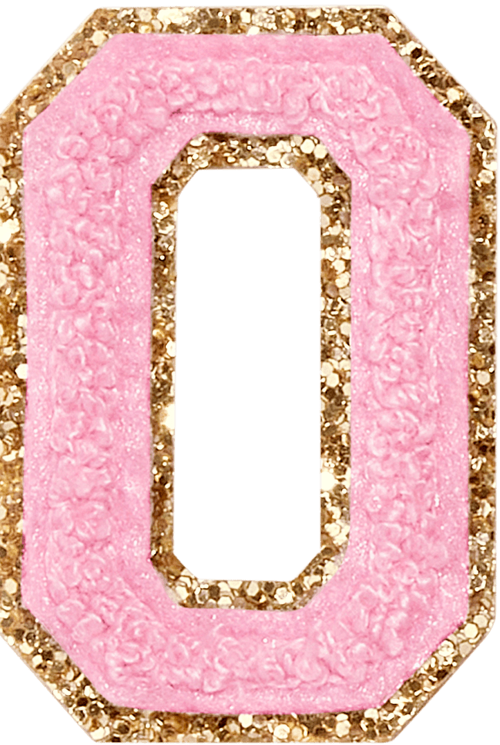 Flamingo Glitter Varsity Letter Patch