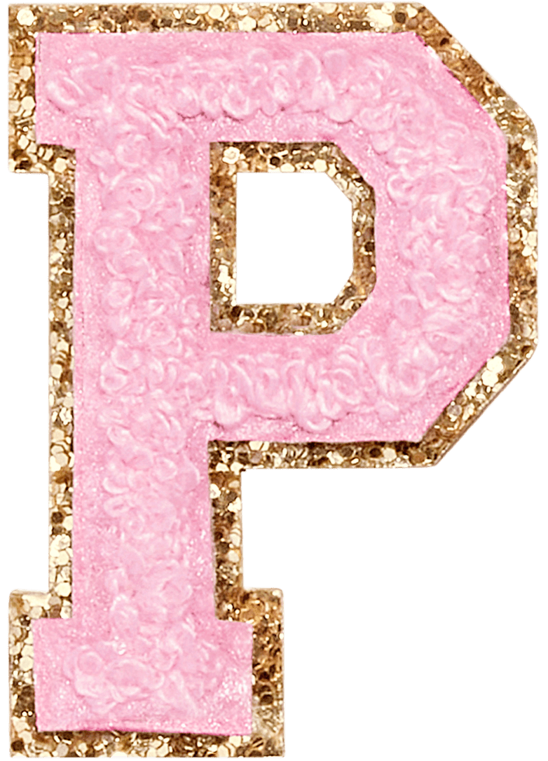 Flamingo Glitter Varsity Letter Patch