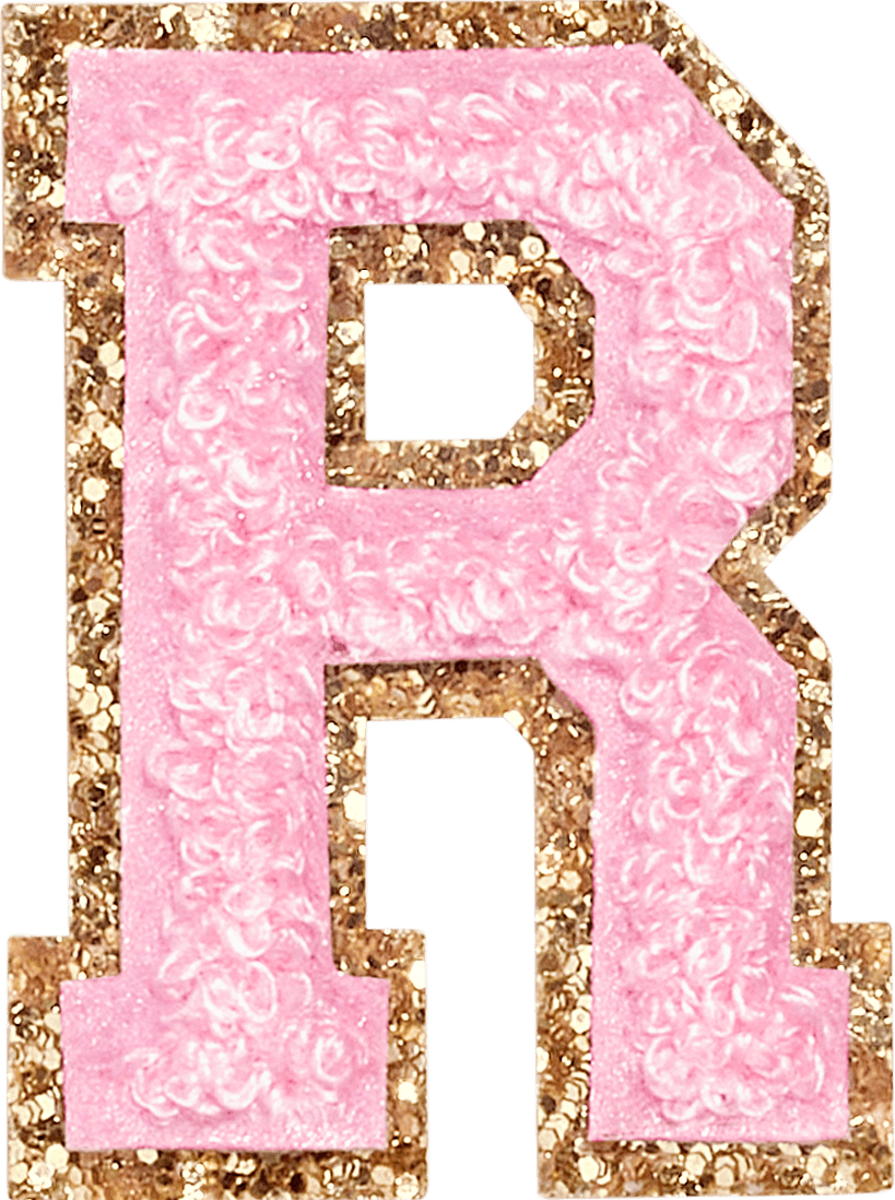 Flamingo Glitter Varsity Letter Patch
