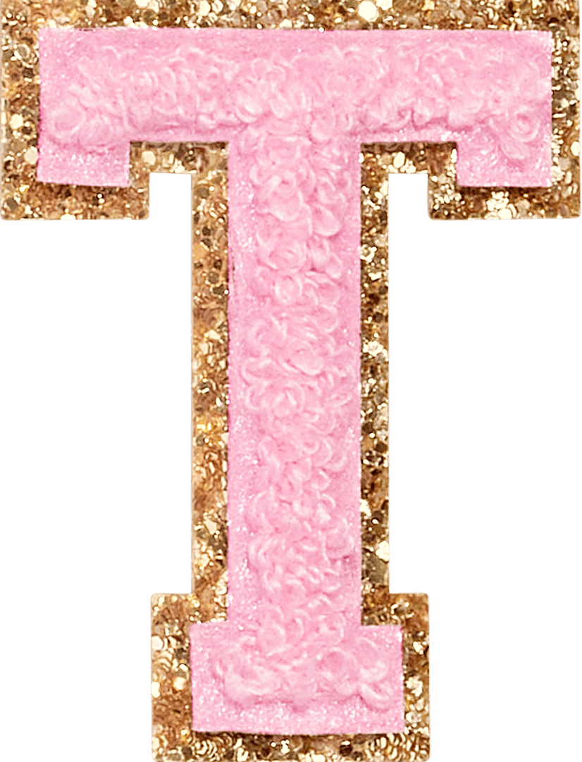 Flamingo Glitter Varsity Letter Patch