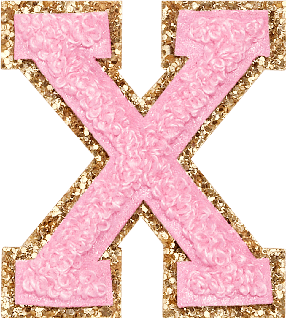 Flamingo Glitter Varsity Letter Patch