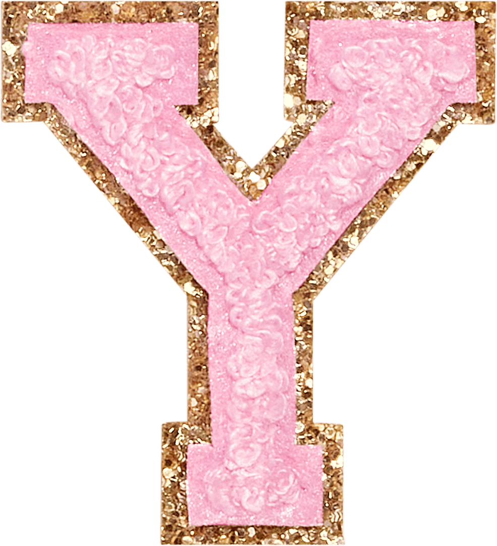 Flamingo Glitter Varsity Letter Patch