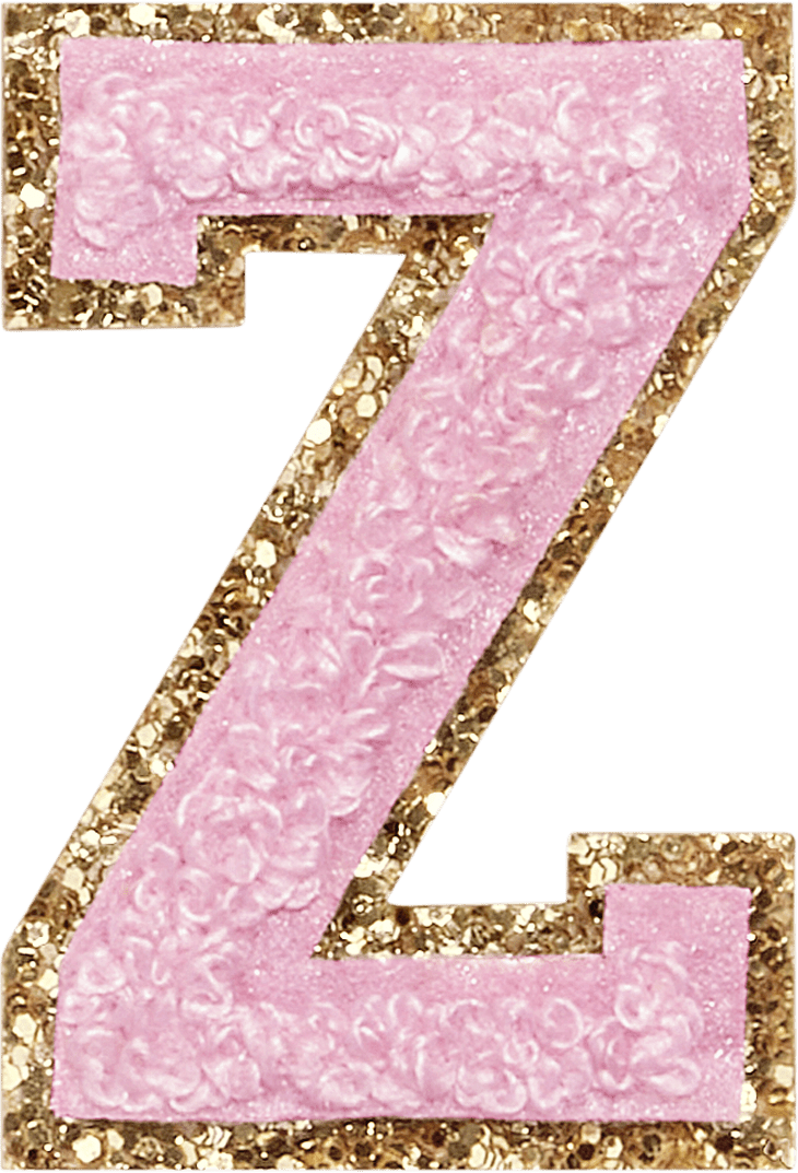 Flamingo Glitter Varsity Letter Patch