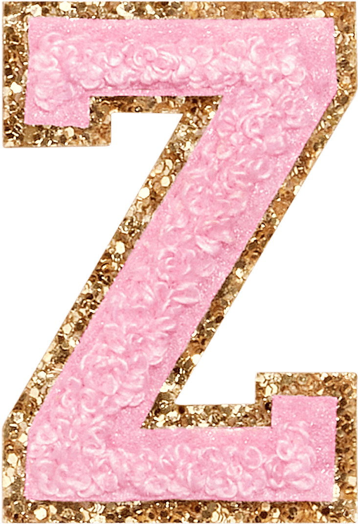 Flamingo Glitter Varsity Letter Patch
