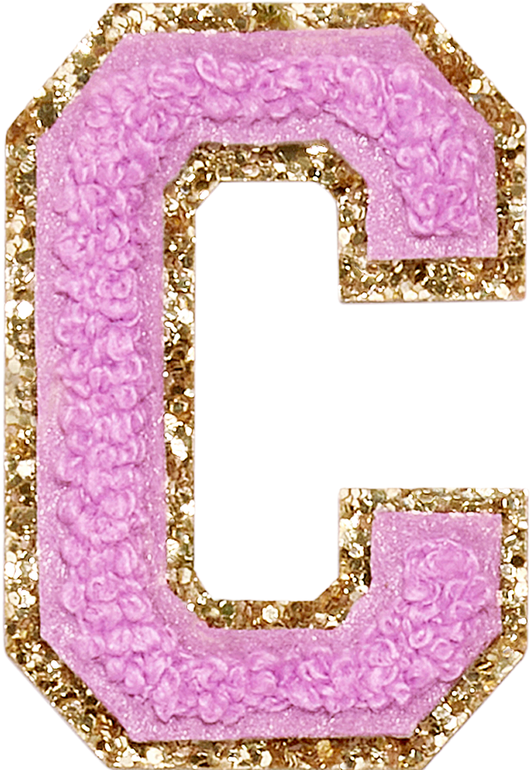 Grape Glitter Varsity Letter Patch