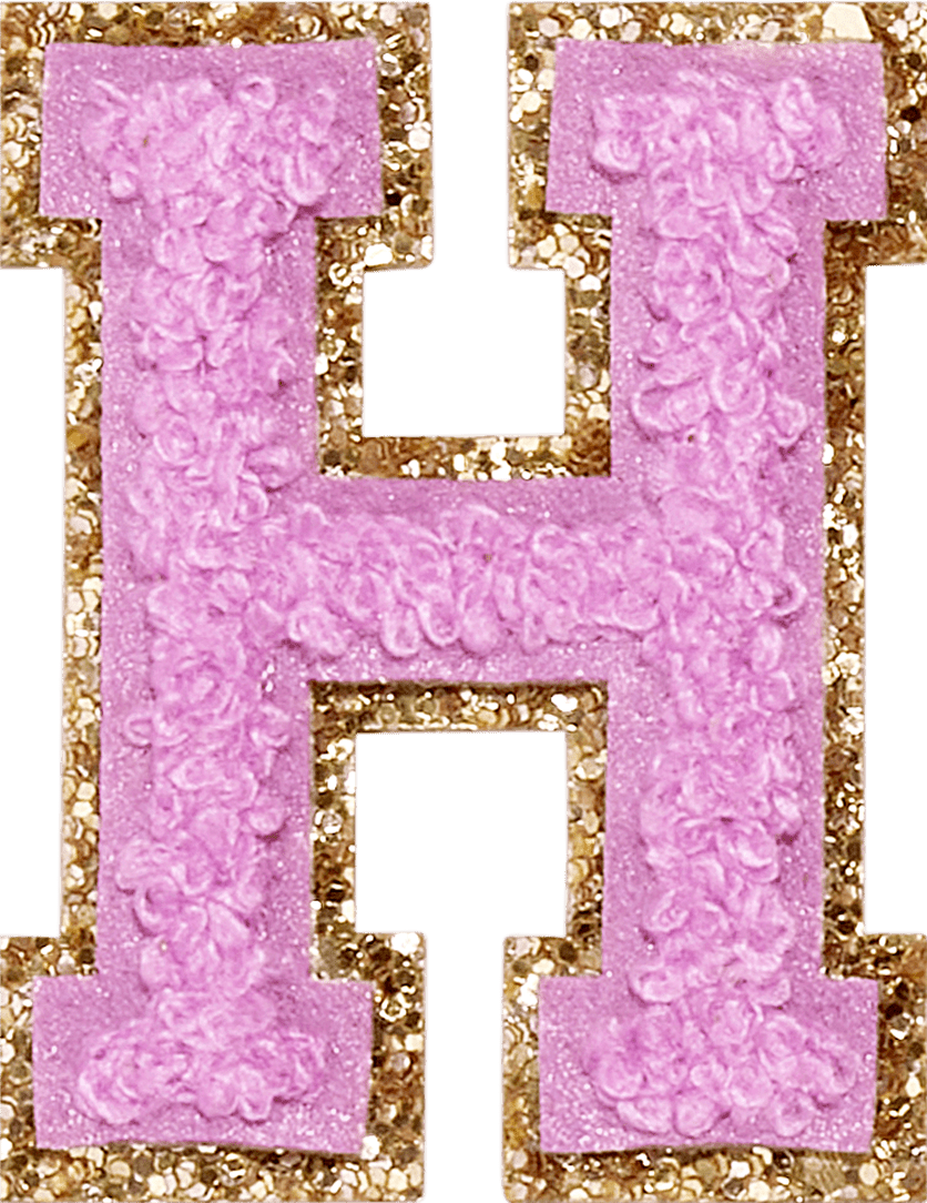 Grape Glitter Varsity Letter Patch