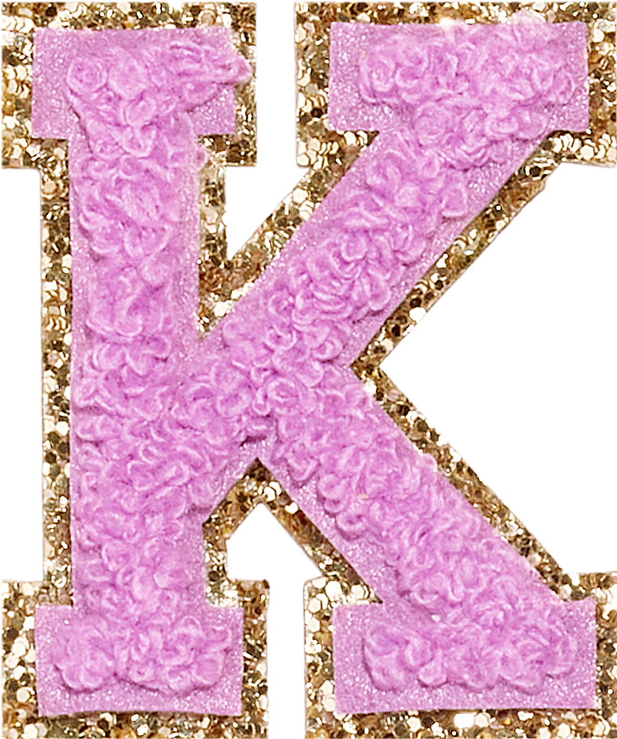 Grape Glitter Varsity Letter Patch