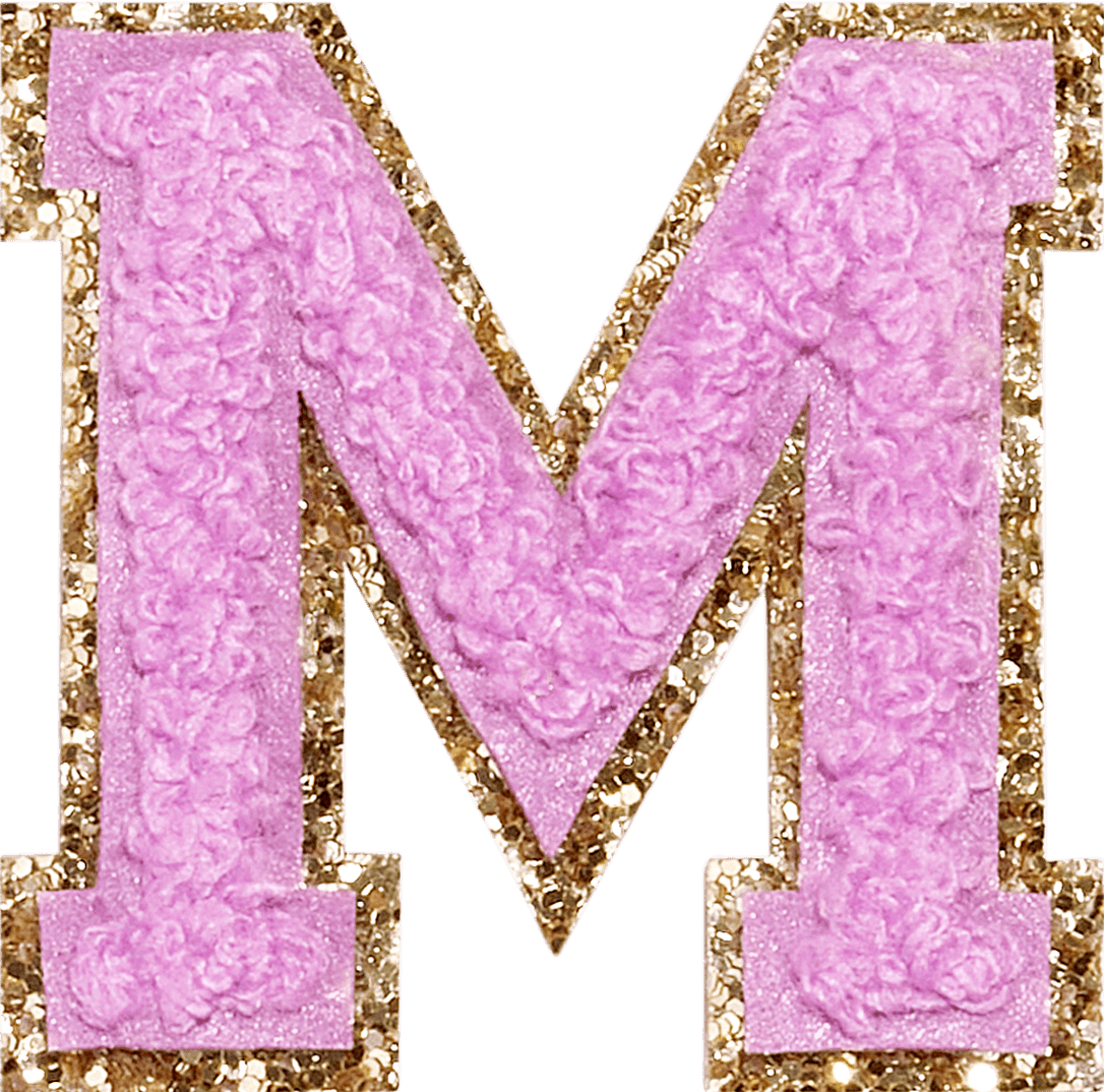 Grape Glitter Varsity Letter Patch