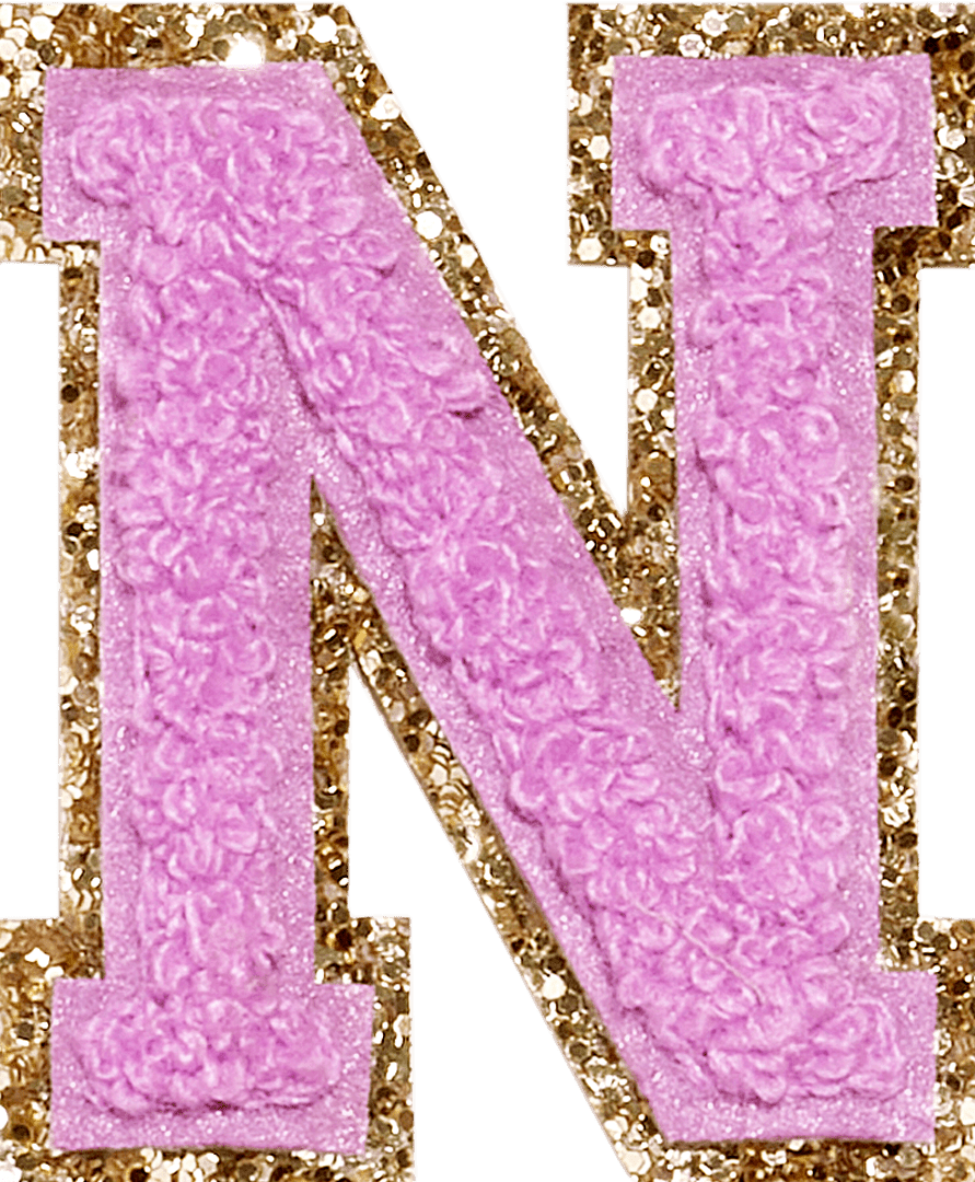 Grape Glitter Varsity Letter Patch