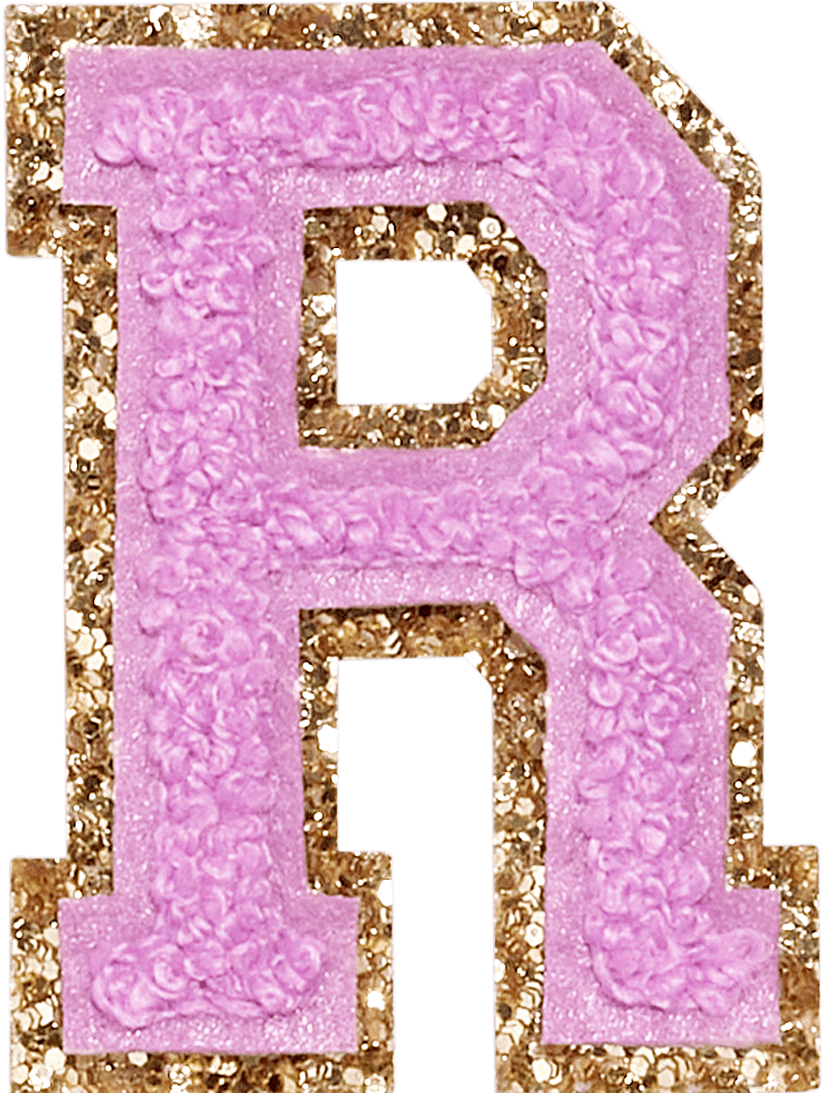 Grape Glitter Varsity Letter Patch