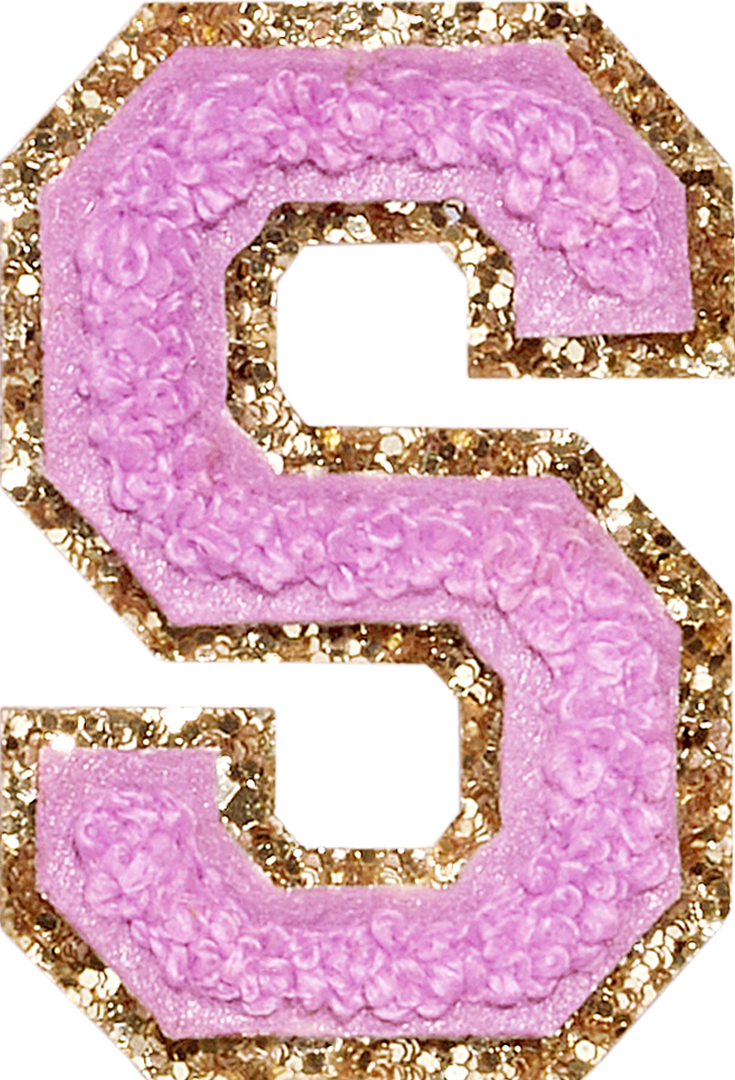 Grape Glitter Varsity Letter Patch