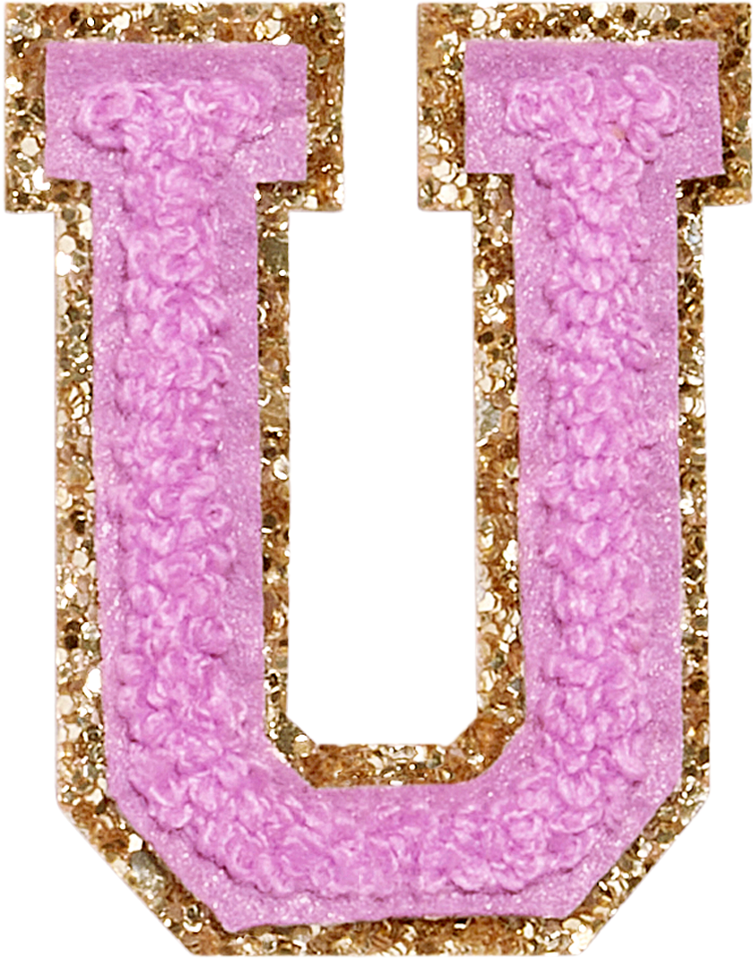 Grape Glitter Varsity Letter Patch