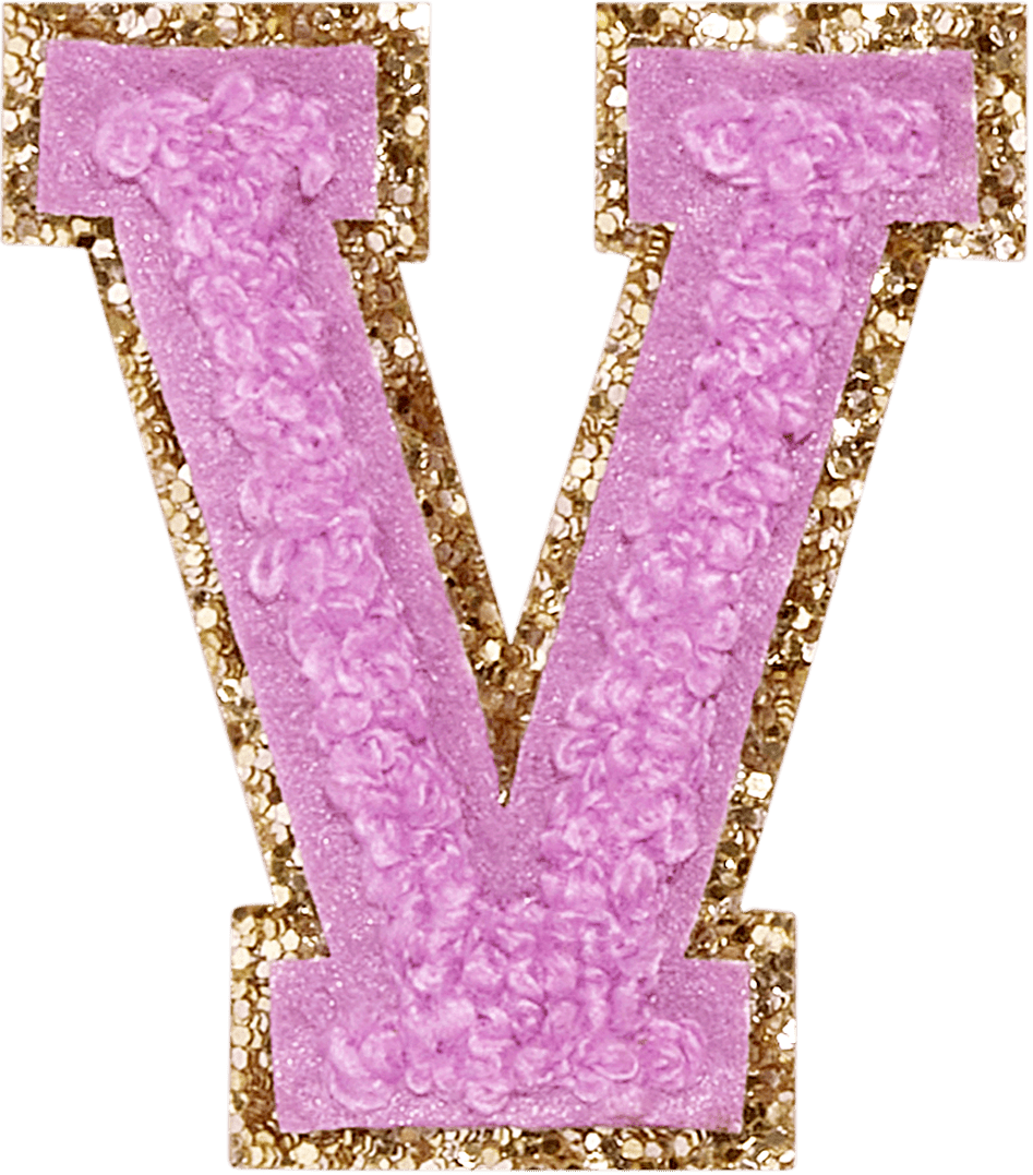 Grape Glitter Varsity Letter Patch