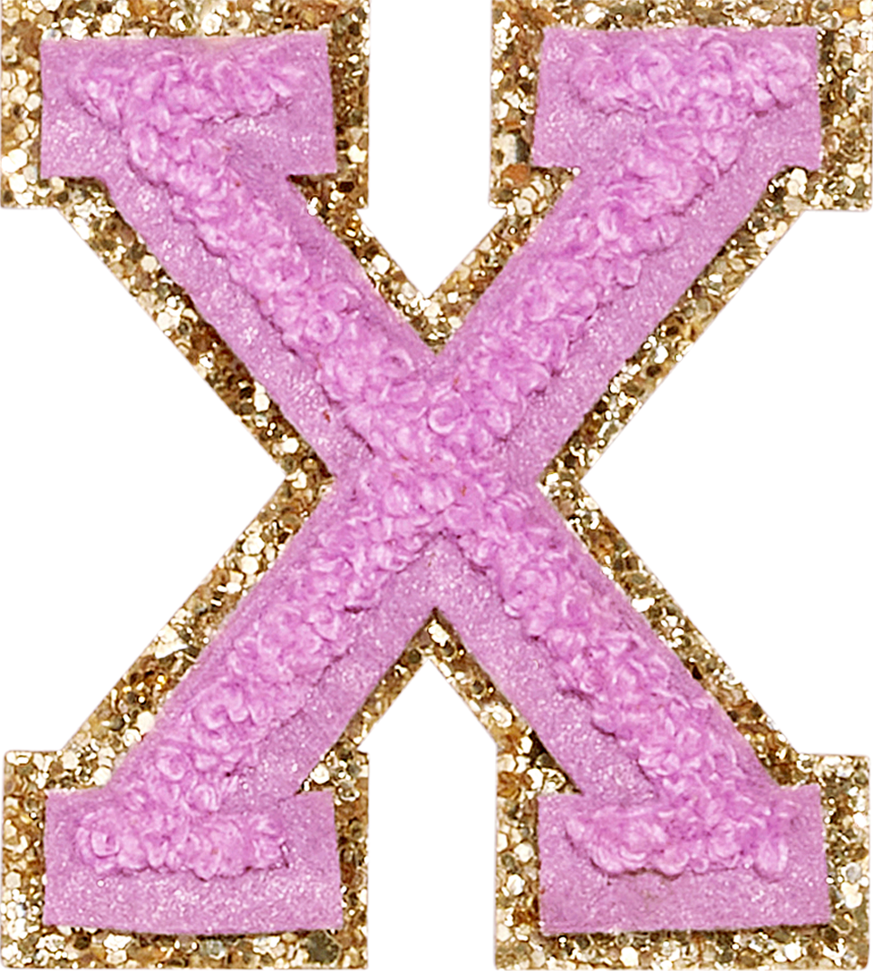 Grape Glitter Varsity Letter Patch