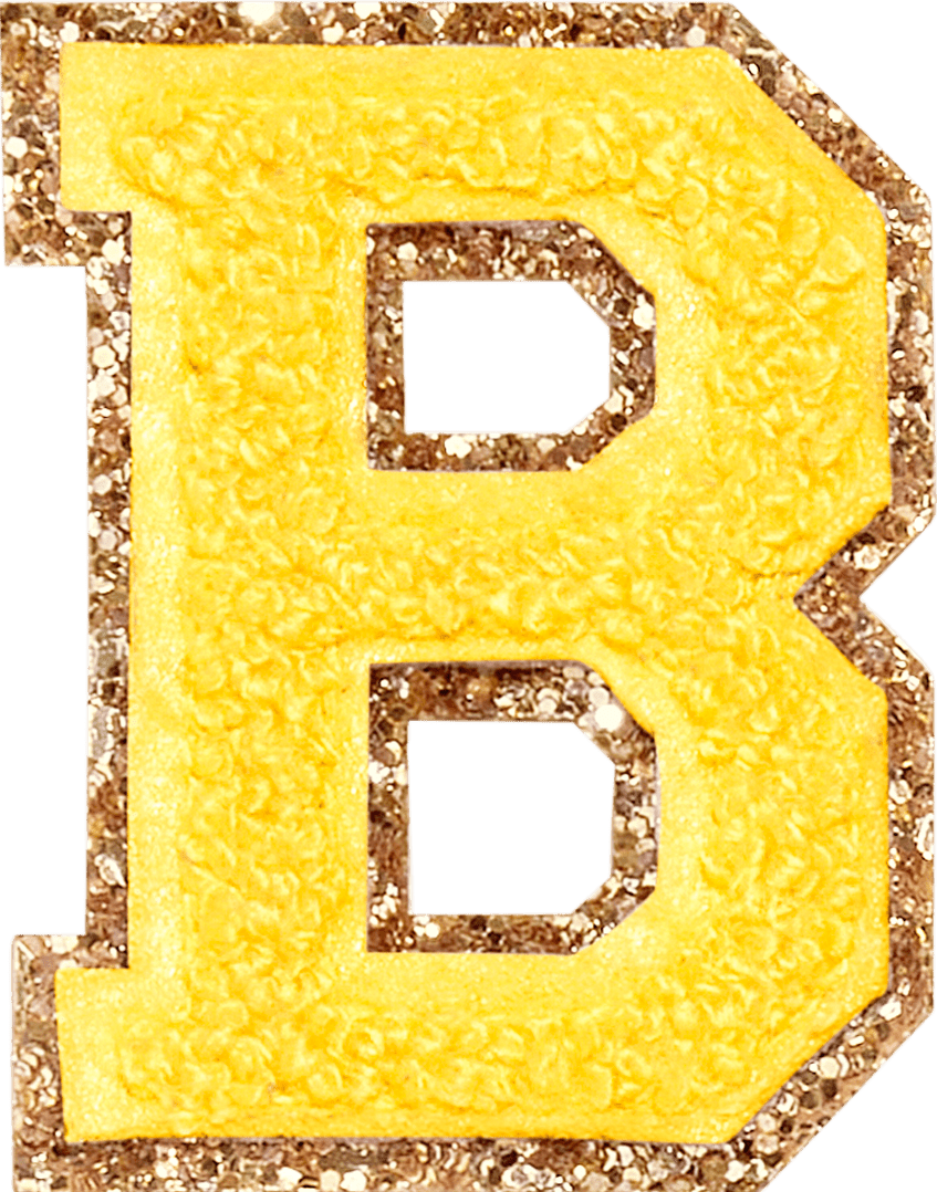 Lemon Glitter Varsity Letter Patch