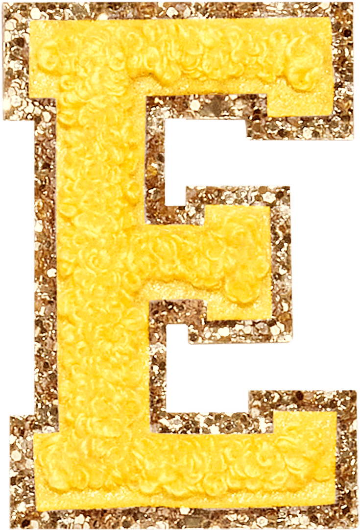 Lemon Glitter Varsity Letter Patch