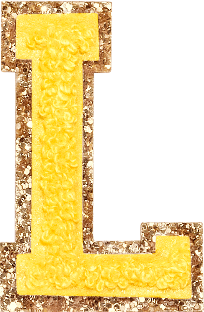 Lemon Glitter Varsity Letter Patch