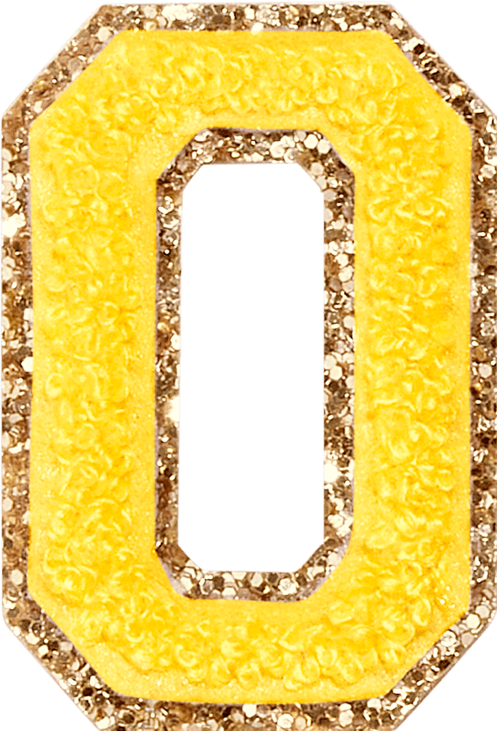 Lemon Glitter Varsity Letter Patch