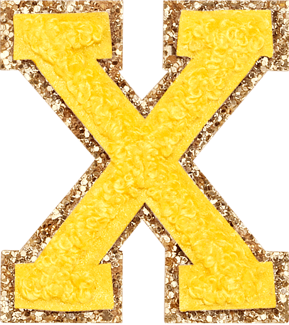 Lemon Glitter Varsity Letter Patch