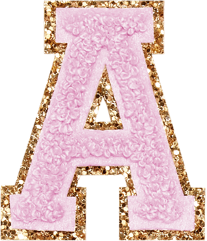 Lilac Glitter Varsity Letter Patch