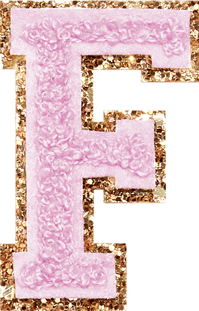 Lilac Glitter Varsity Letter Patch