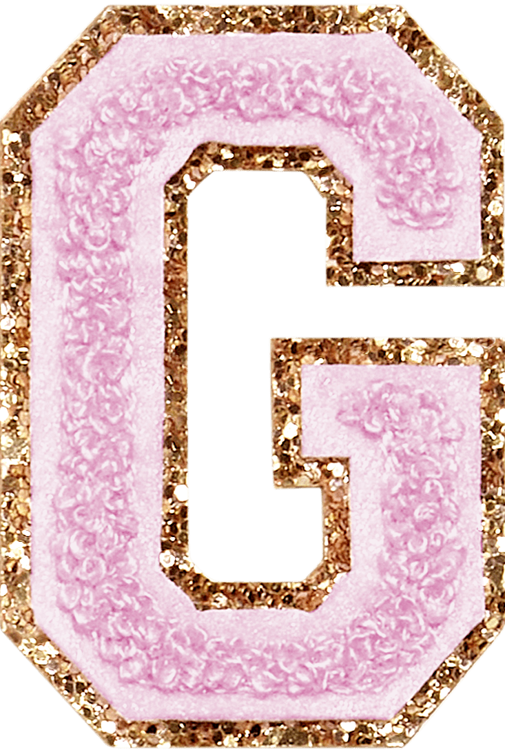 Lilac Glitter Varsity Letter Patch