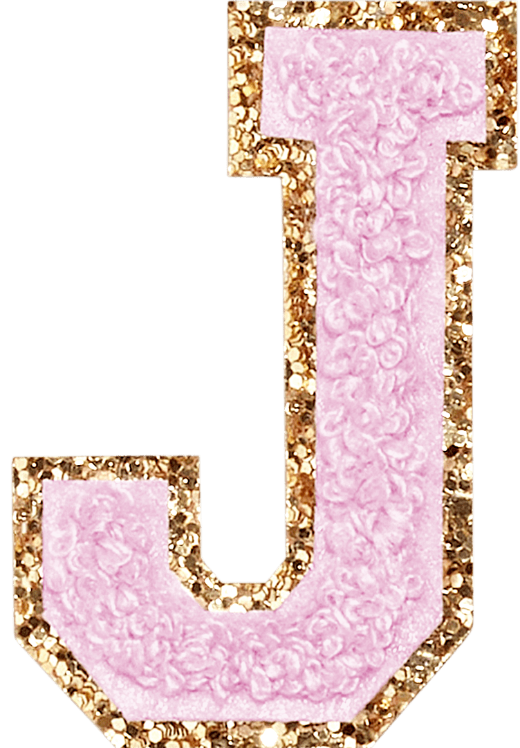 Lilac Glitter Varsity Letter Patch