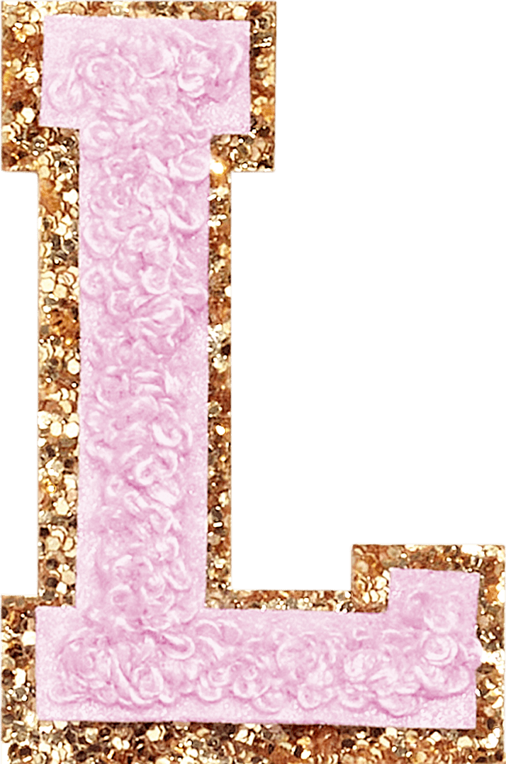 Lilac Glitter Varsity Letter Patch