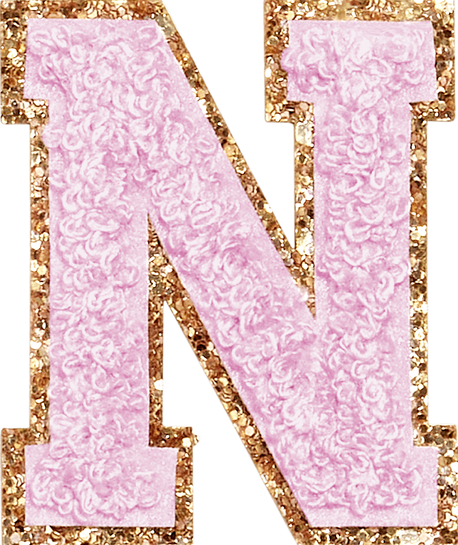Lilac Glitter Varsity Letter Patch