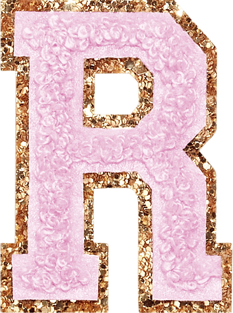 Lilac Glitter Varsity Letter Patch