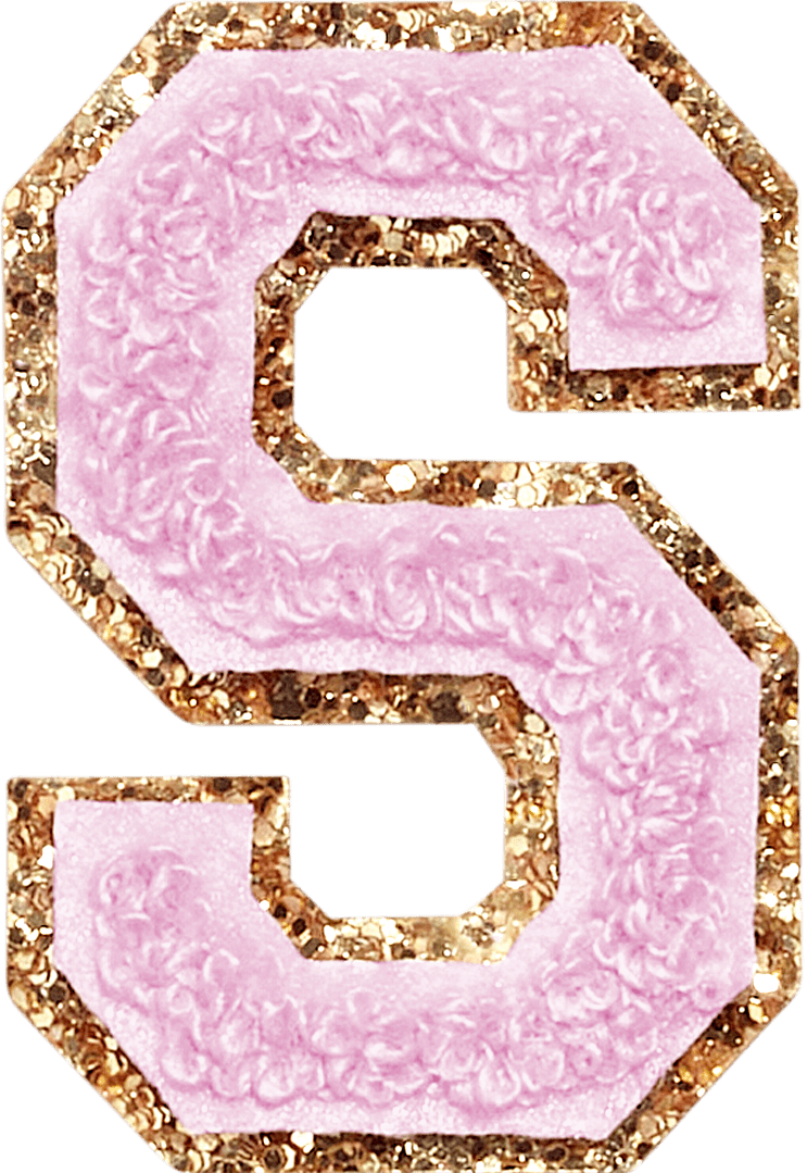 Lilac Glitter Varsity Letter Patch