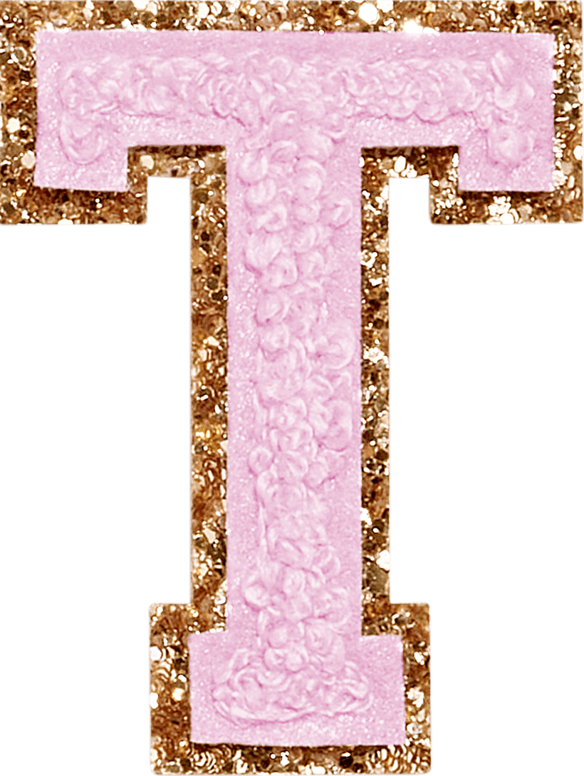 Lilac Glitter Varsity Letter Patch