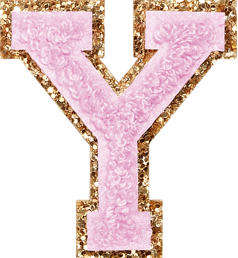 Lilac Glitter Varsity Letter Patch